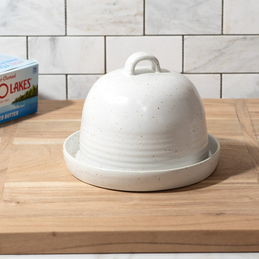 ROUND CERAMIC BUTTER DISH