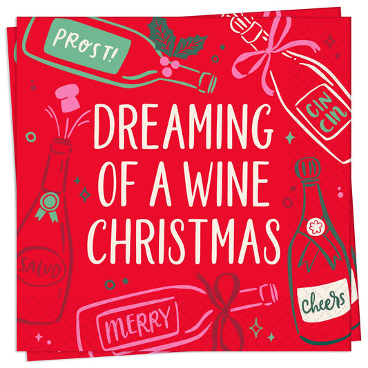Wine Christmas Cocktail Napkin