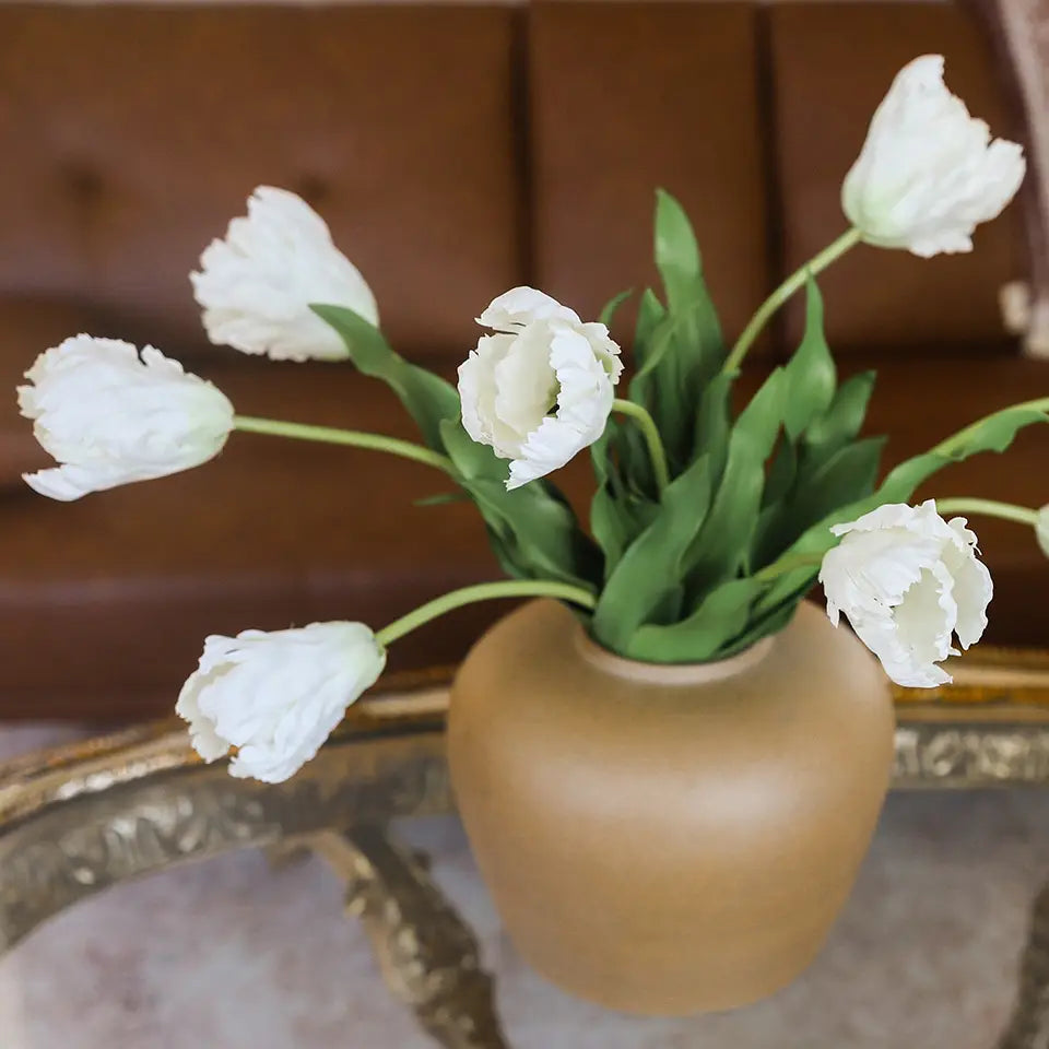 Real Touch White Parrot Tulip 27”