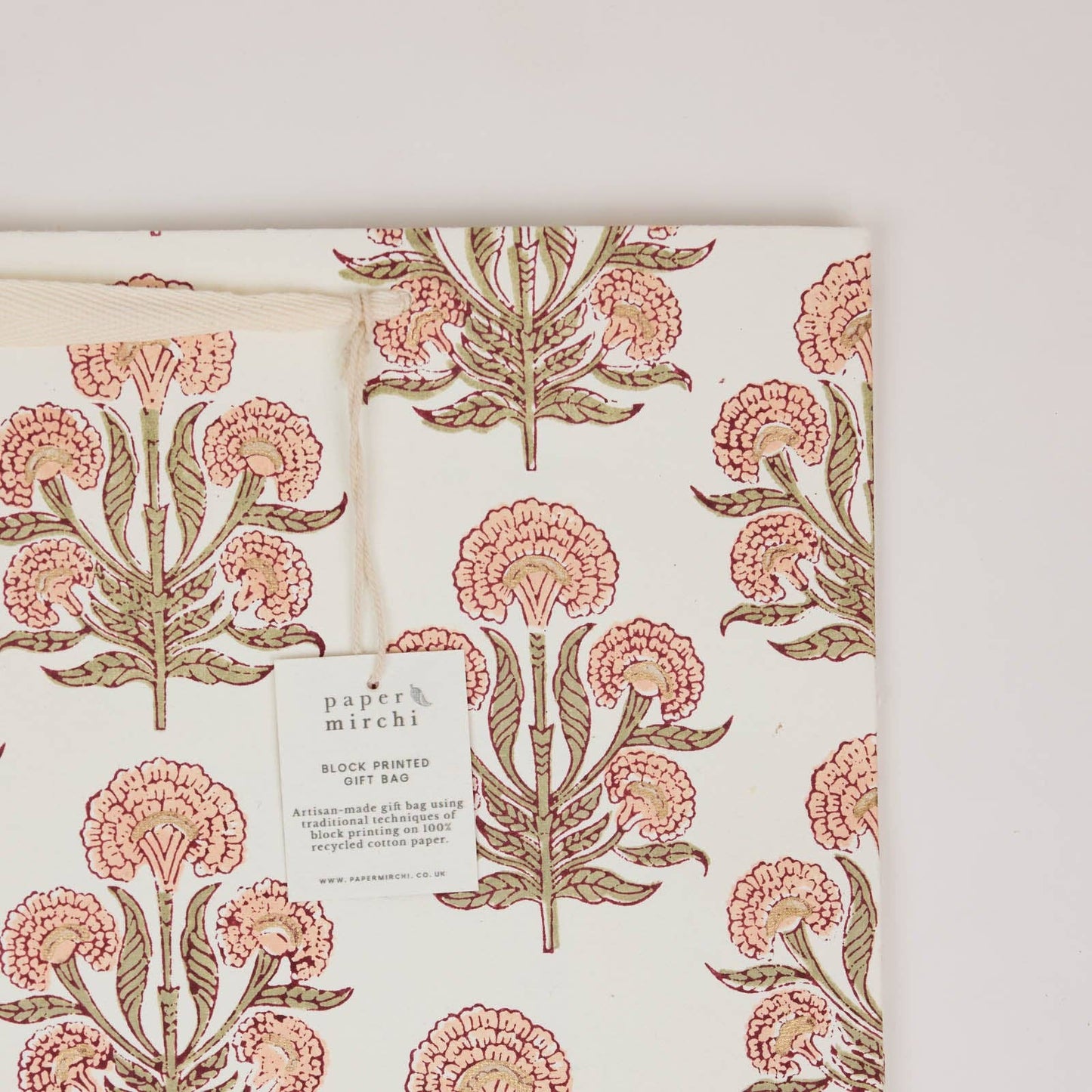 Block Printed Gift Bags (Large) - Terracotta - Magnolia Lane co. Home + Garden + Gift