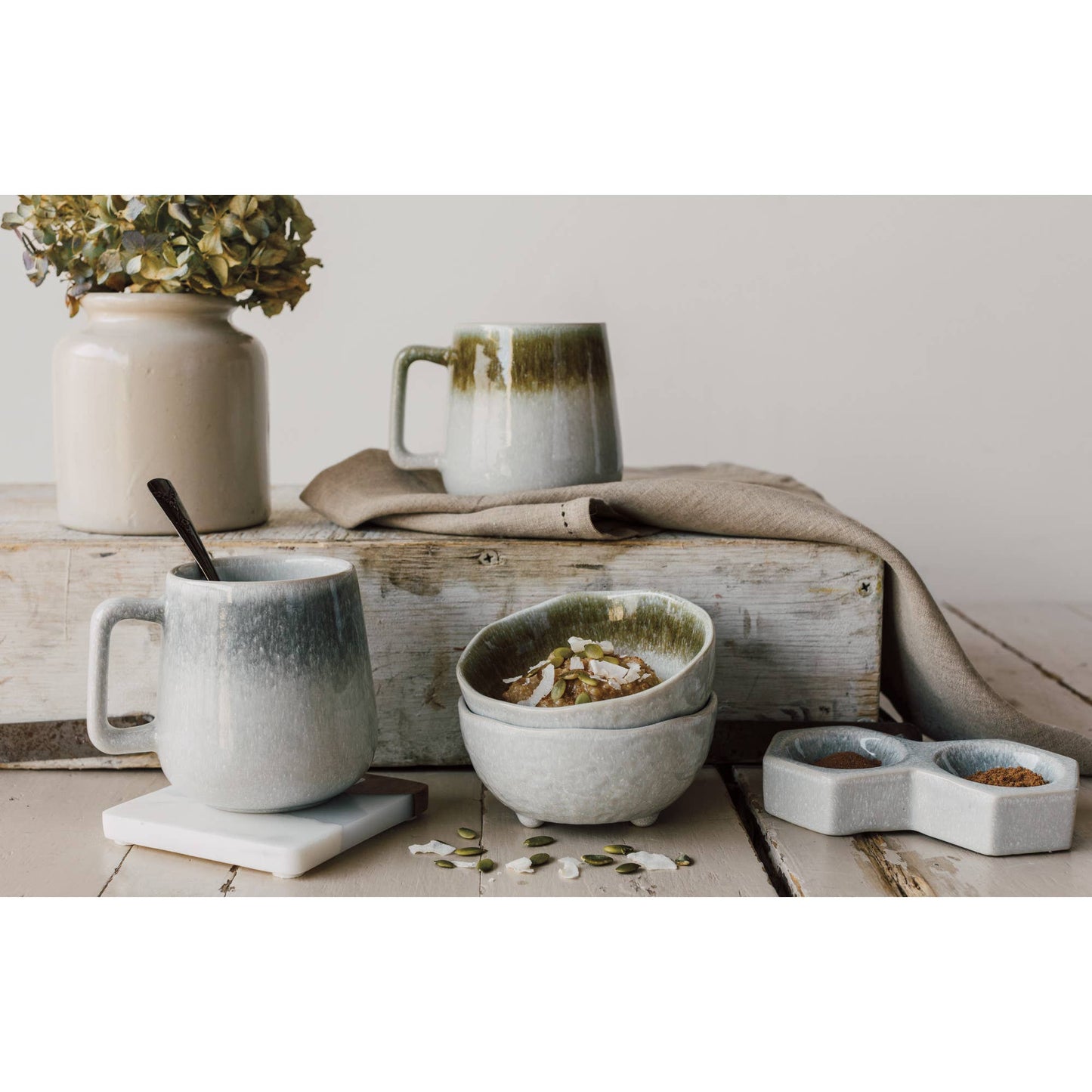Mineral Mist Gray Reactive Glaze Mug 14oz