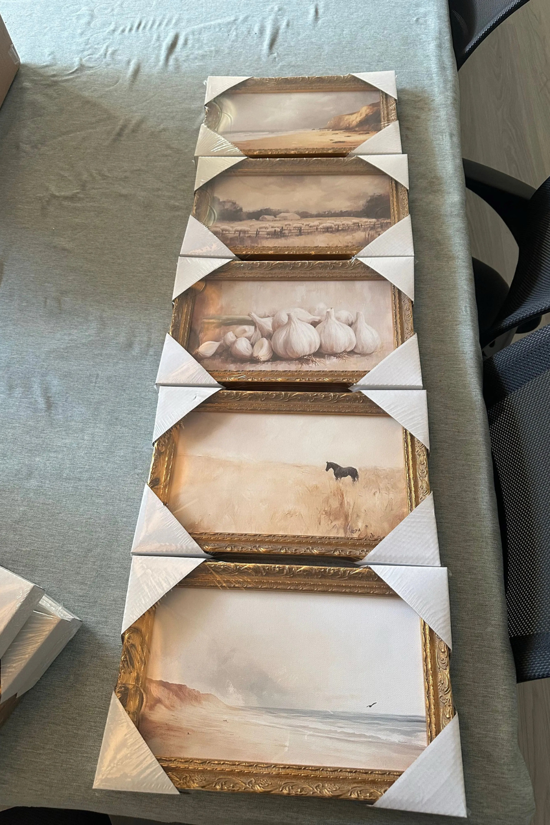 Vintage Dried Flower Pot | French Country Brass Gold Framed Art