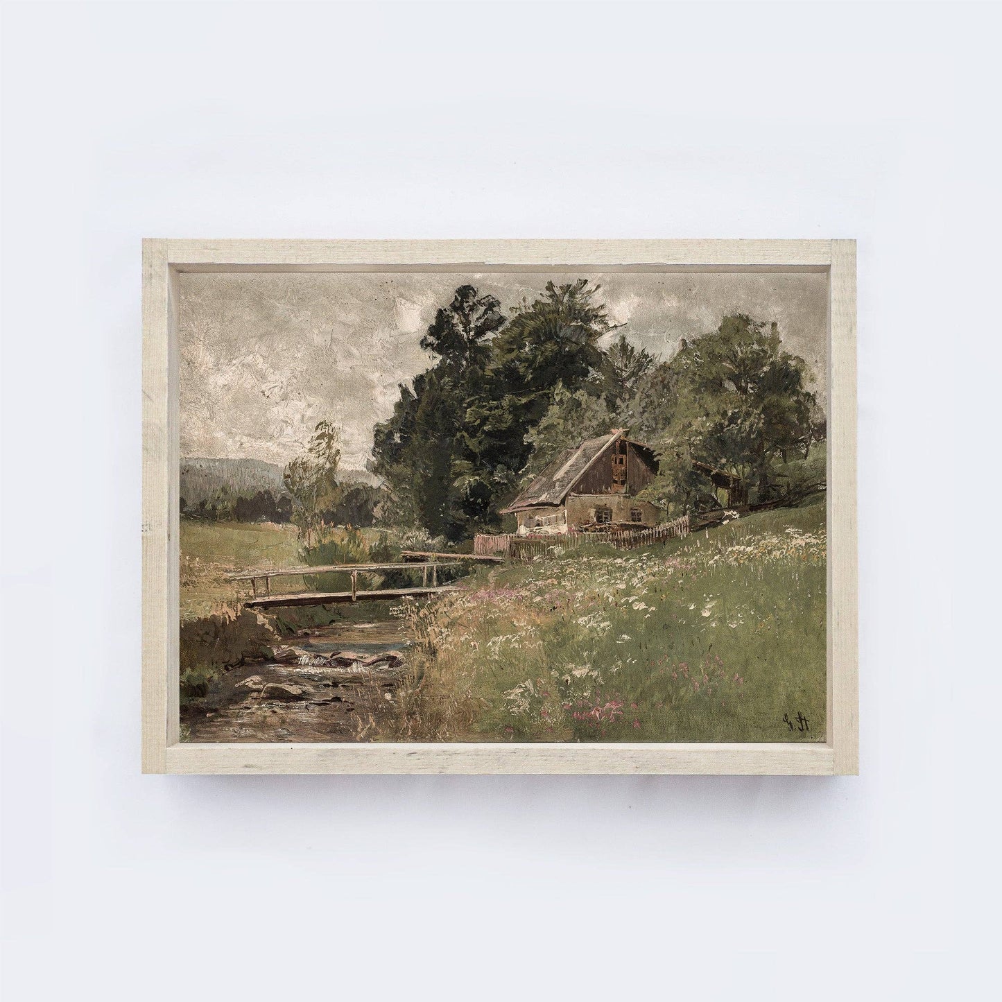 Vintage Print Framed | Vintage Landscape Painting A77 - Magnolia Lane co. Home + Garden + Gift