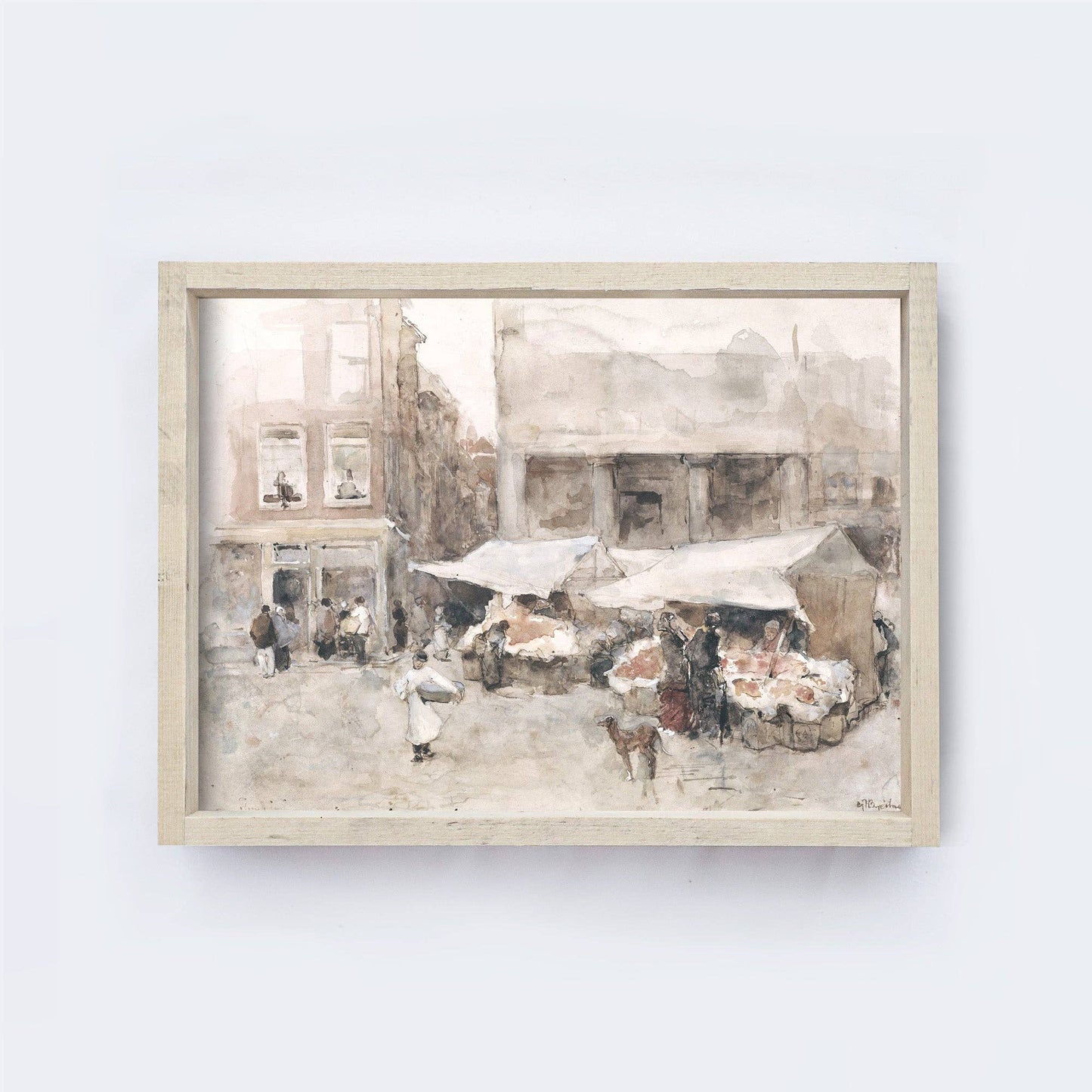 Vintage Print Framed | Flower Market In Holland A91 - Magnolia Lane co. Home + Garden + Gift