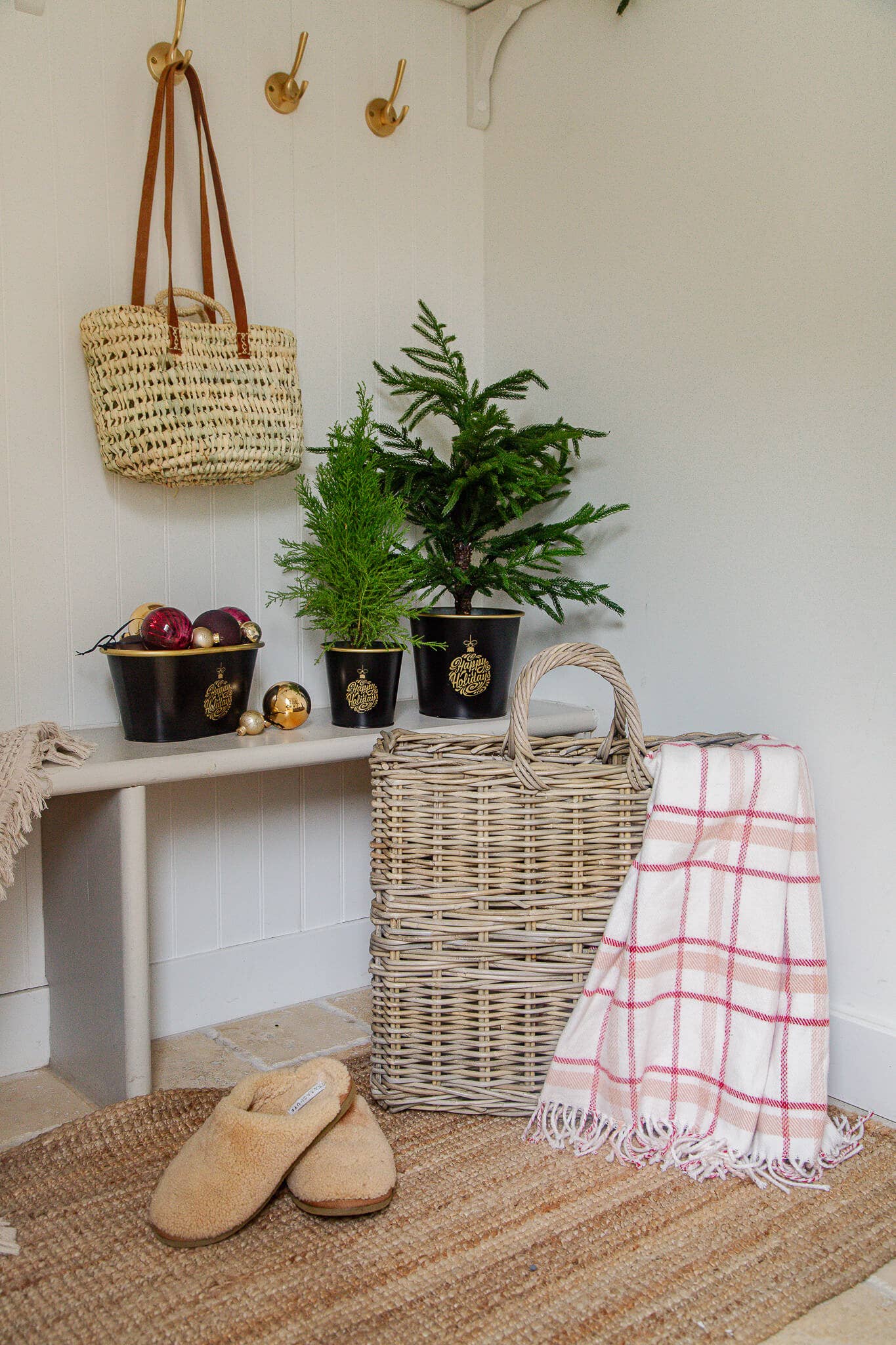 TALL RECT GREY RATTAN BASKET - Magnolia Lane co. Home + Garden + Gift