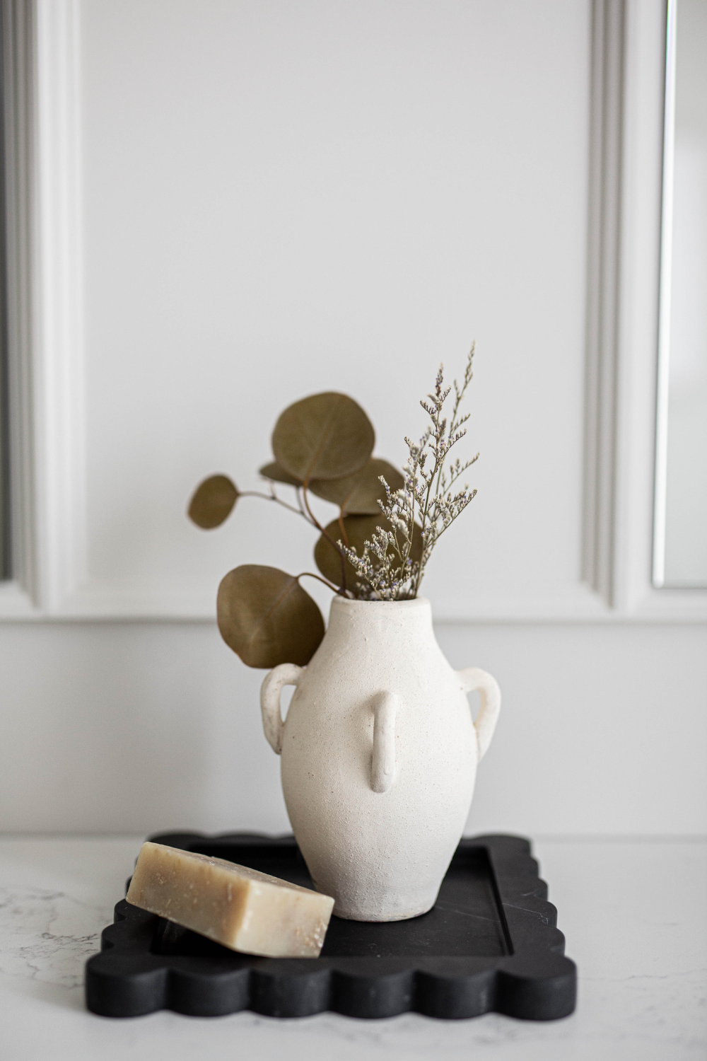 Black Marble Scalloped Tray