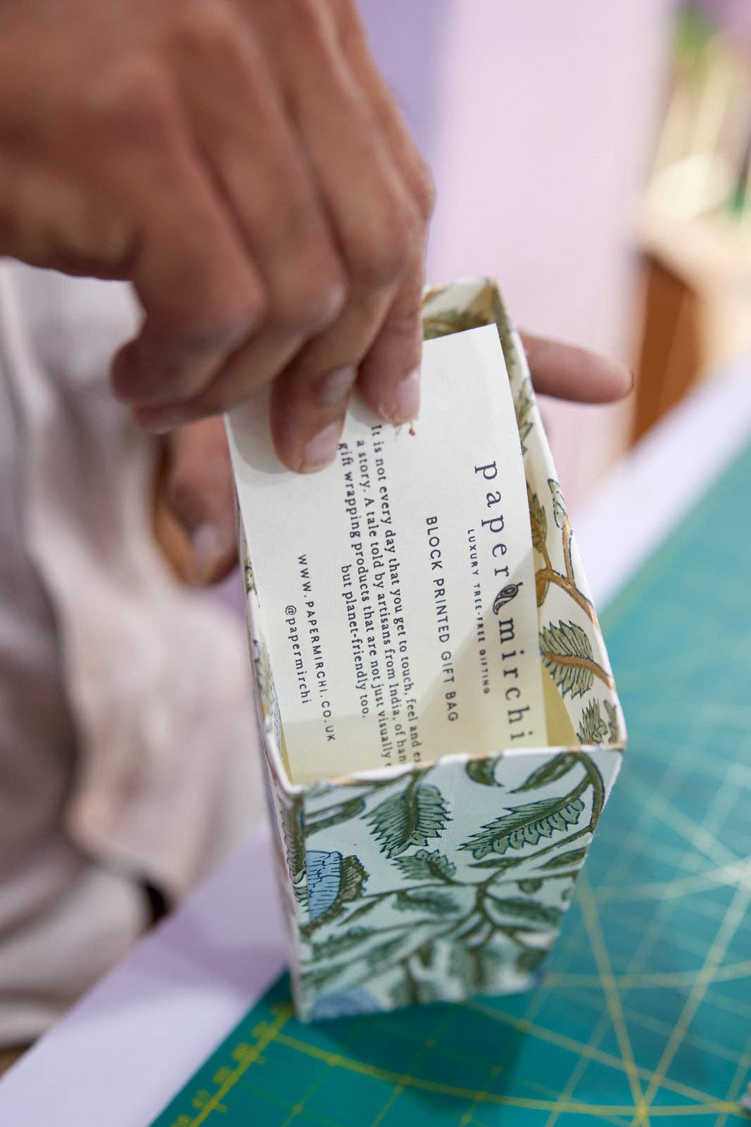 Block Printed Gift Bags (Small) - Blue Stone Refresh - Magnolia Lane co. Home + Garden + Gift