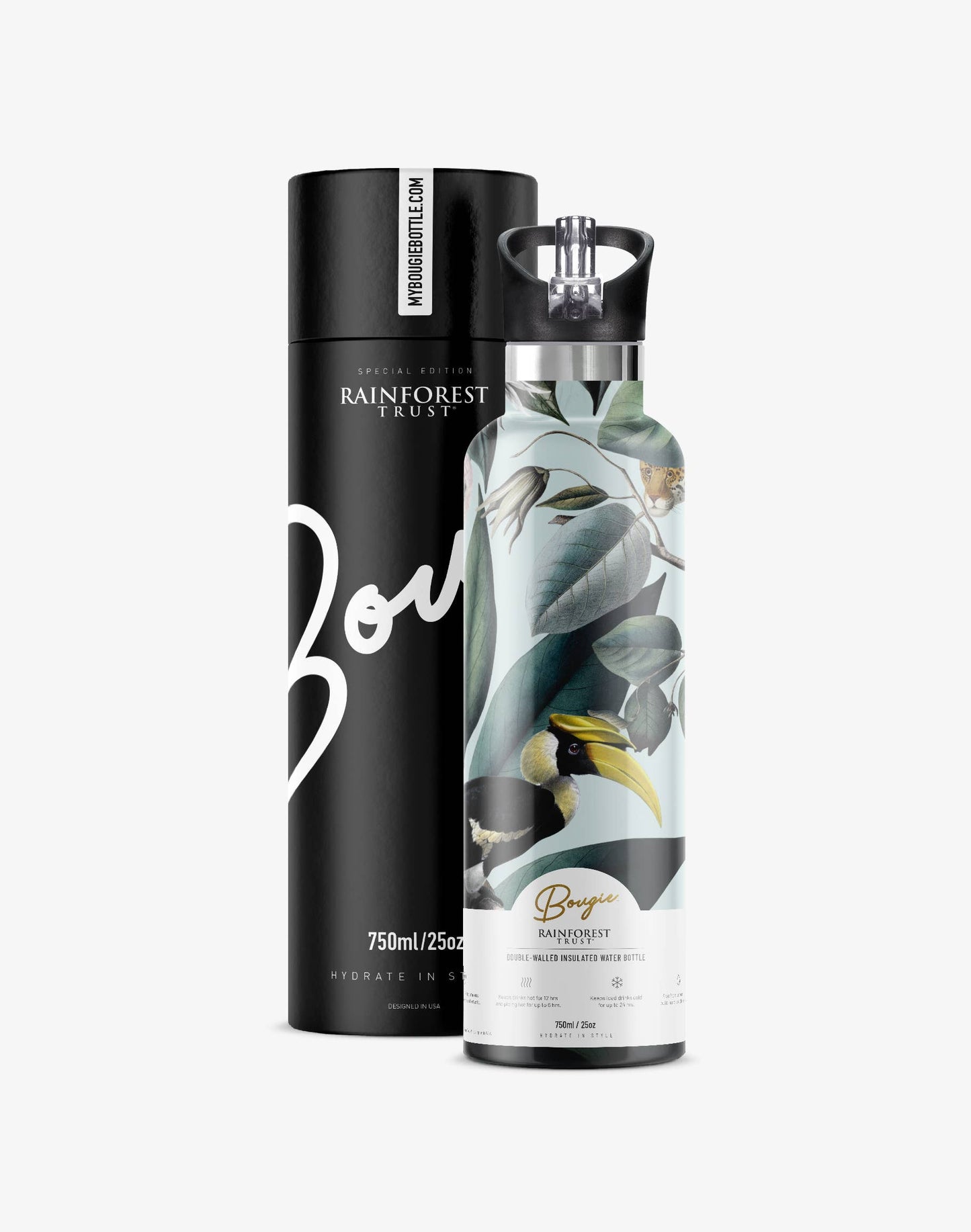 Rainforest Trust | Jungle Insulated Water Bottle  25oz