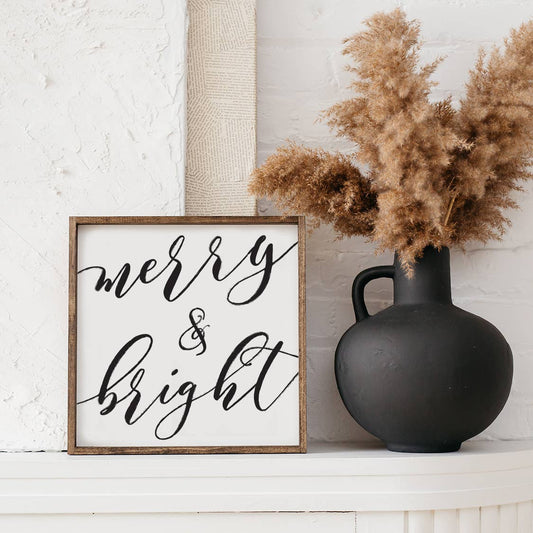 Christmas Wood Sign - Merry And Bright Wood Sign