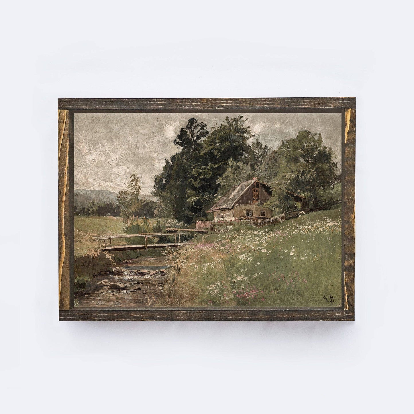 Vintage Print Framed | Vintage Landscape Painting A77 - Magnolia Lane co. Home + Garden + Gift