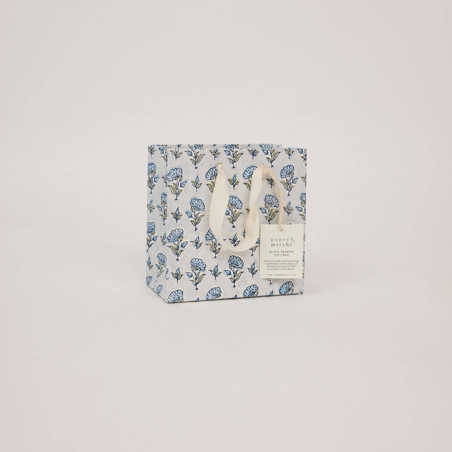 Block Printed Gift Bags (Small) - Blue Stone Refresh - Magnolia Lane co. Home + Garden + Gift