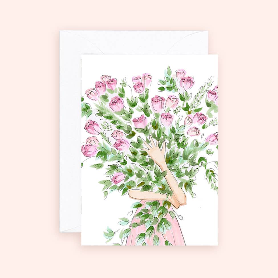Mini Card - Pink Rose Bunches - Everyday Enclosure Card - Magnolia Lane co. Home + Garden + Gift