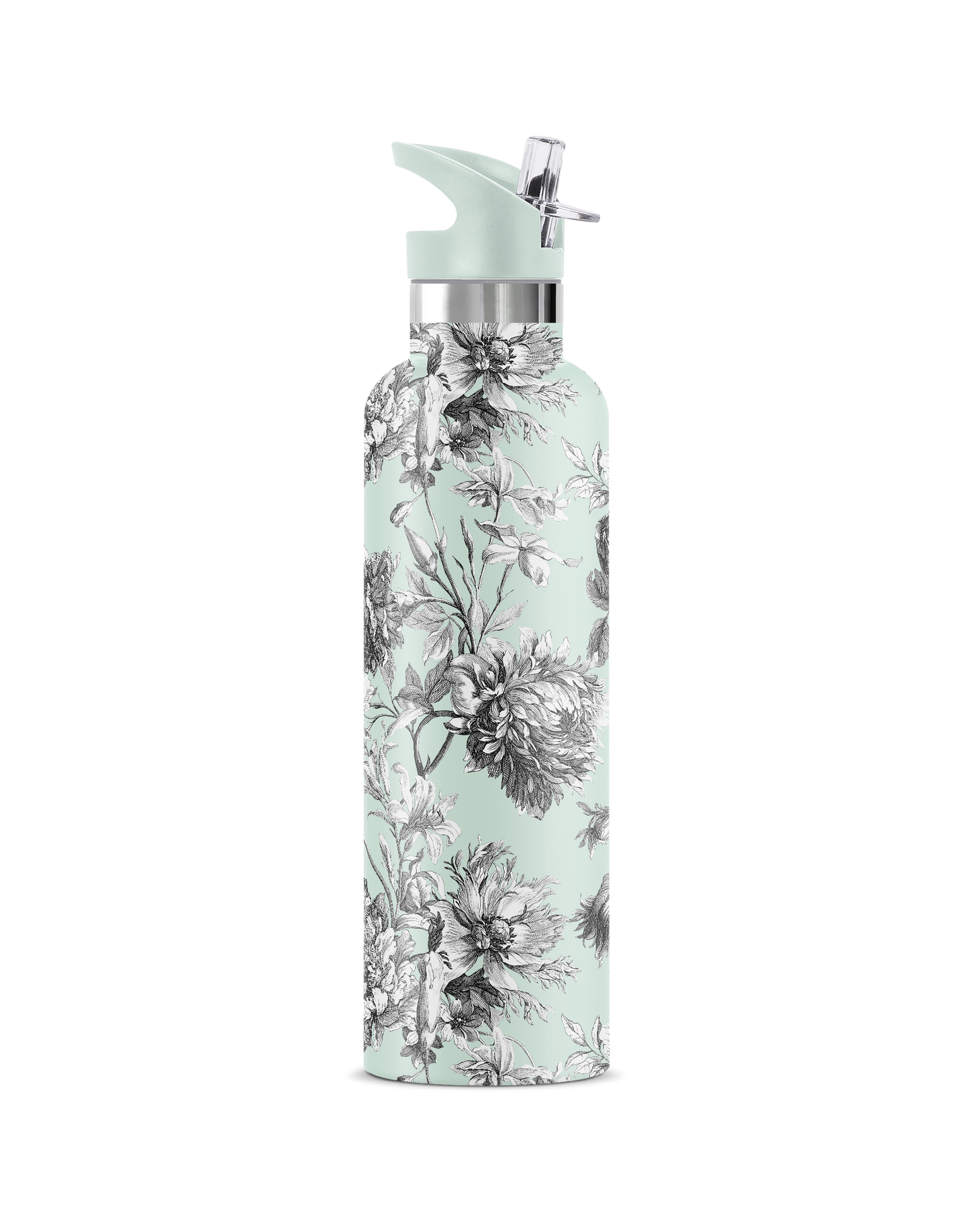 Toile D'amore | Mint Floral Bridal Insulated Bottle 25oz