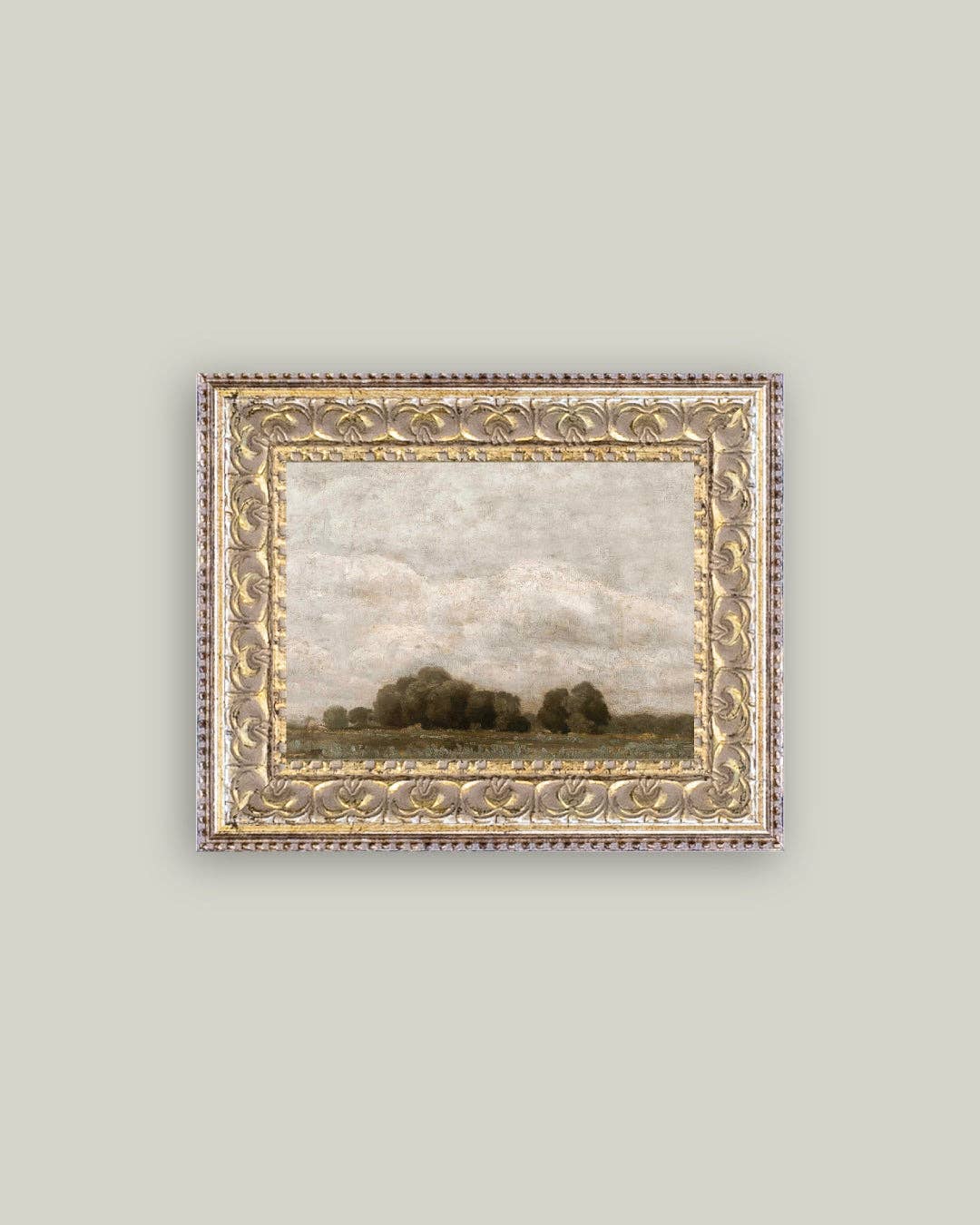 Tree and Cloud Landscape Framed Antique Art - Magnolia Lane co. Home + Garden + Gift