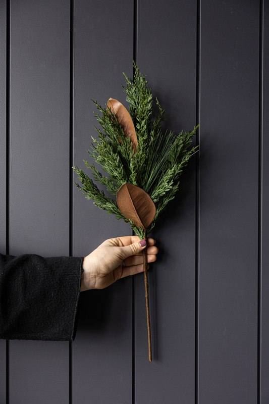 Magnolia Norfolk Cypress Mixed Real Touch Green Faux Stems
