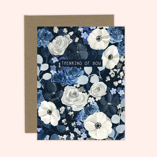 Navy Floral Thinking of You Card | Sympathy Card - Magnolia Lane co. Home + Garden + Gift