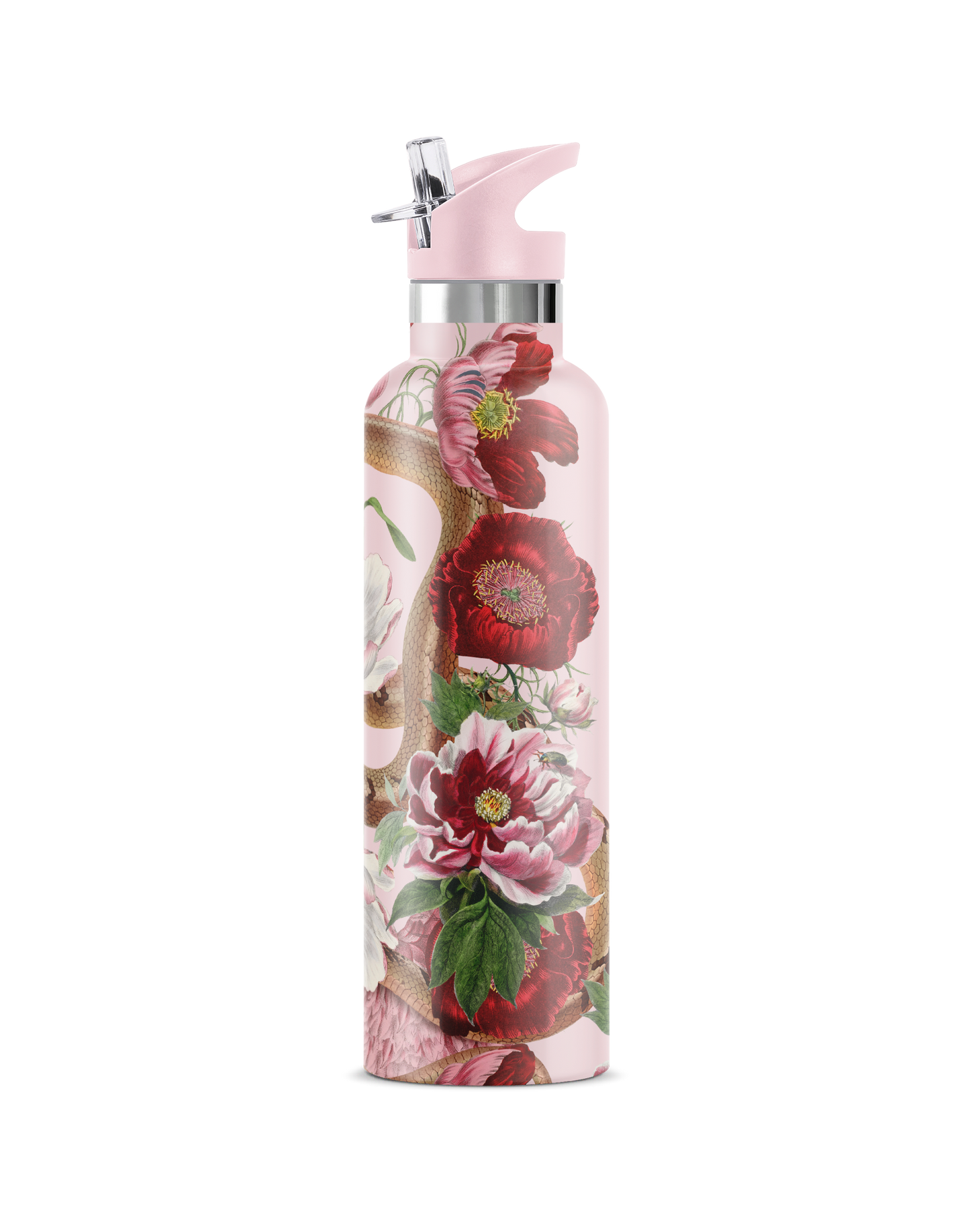 Taboo | Serpent & Flower Tattoo Insulated Water Bottle 25oz