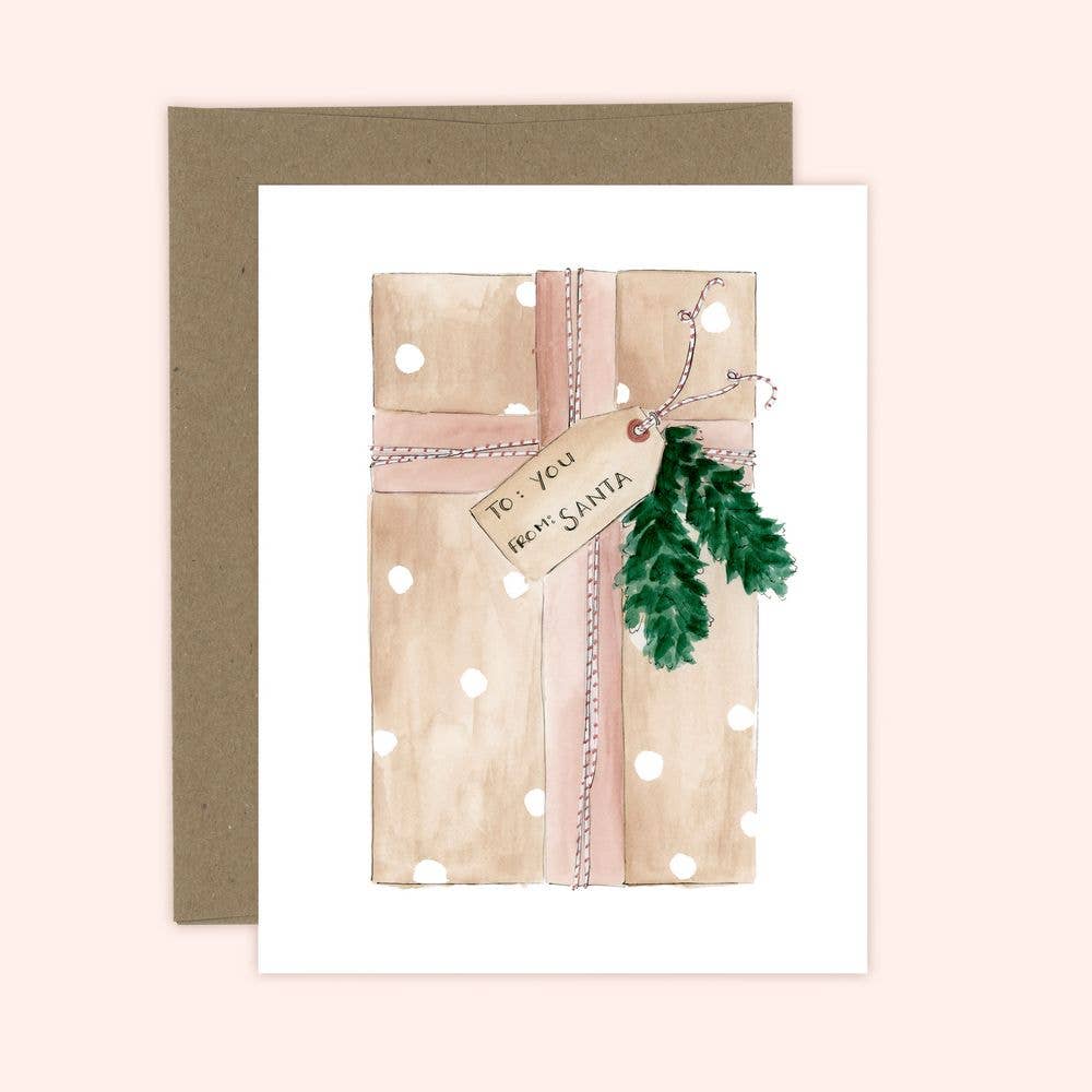 To you, from Santa - Christmas Holiday Greeting Card