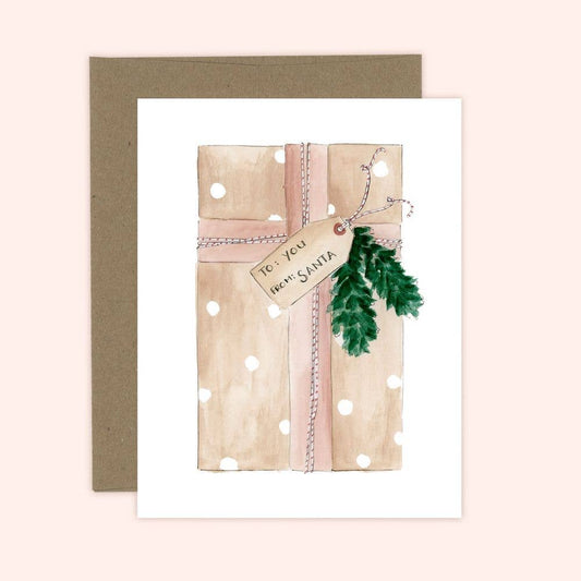 To you, from Santa - Christmas Holiday Greeting Card