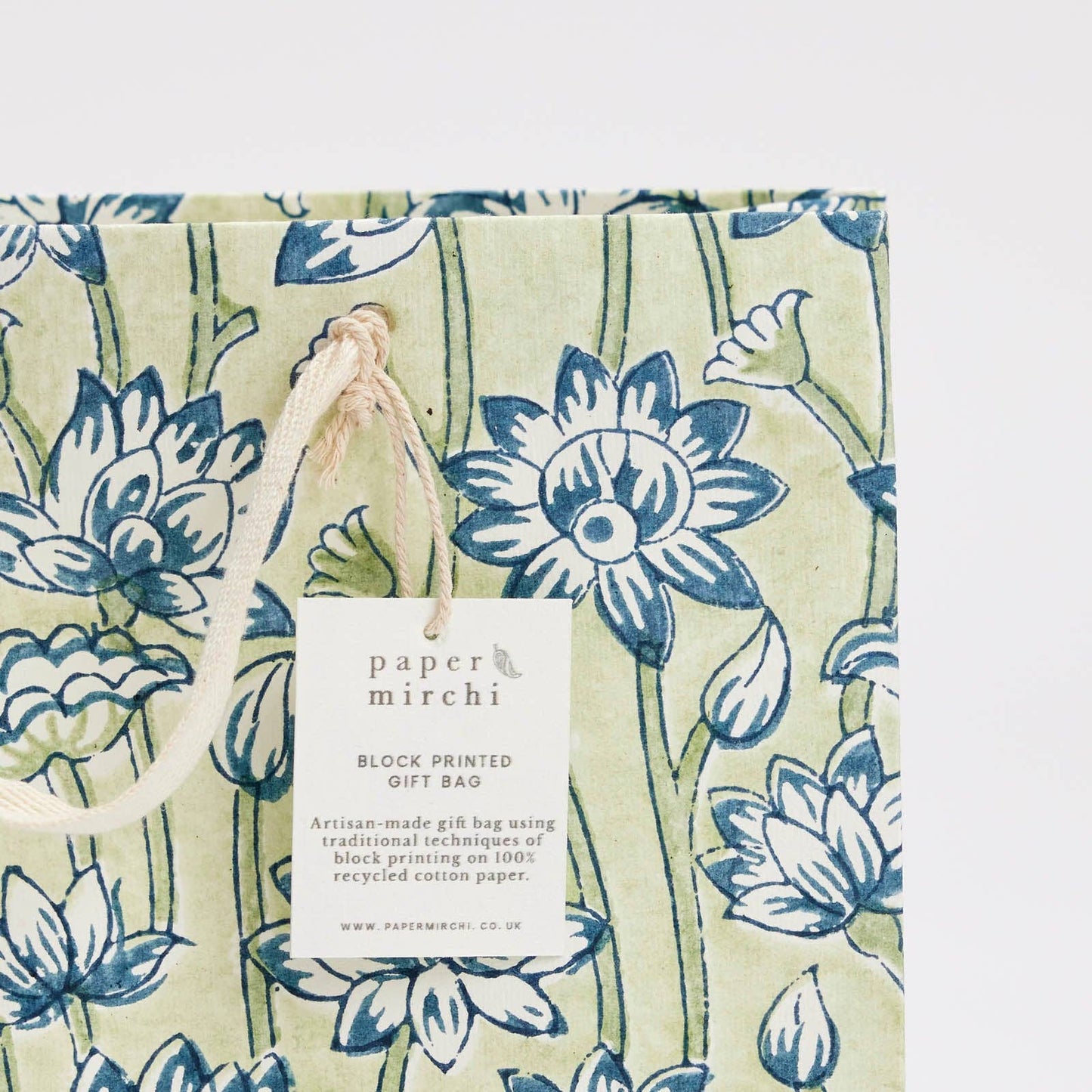 Block Printed Gift Bags (Medium) - Indigo - Magnolia Lane co. Home + Garden + Gift