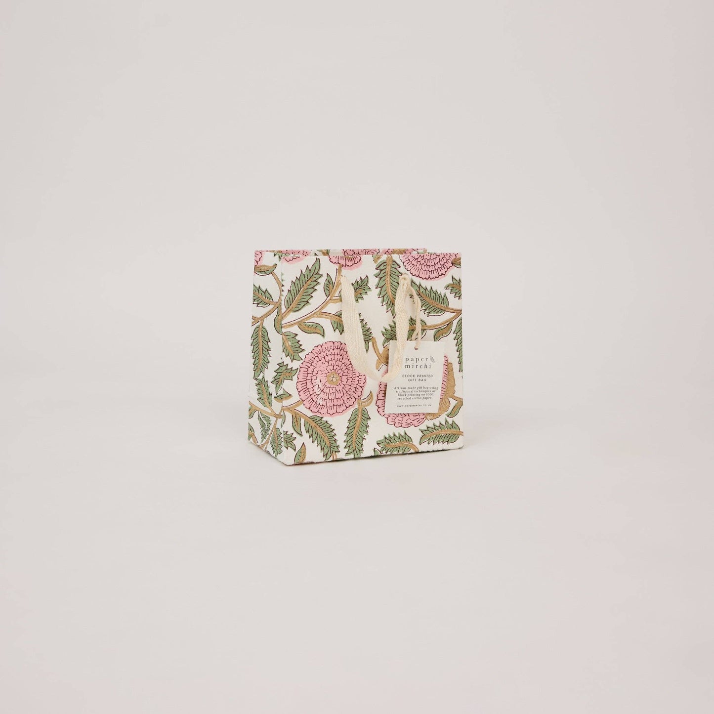 Block Printed Gift Bags (Small) - Blush Refresh - Magnolia Lane co. Home + Garden + Gift