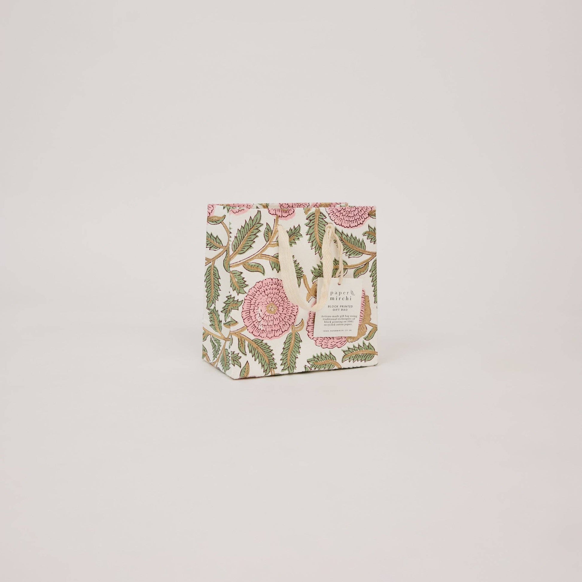 Block Printed Gift Bags (Small) - Blush Refresh - Magnolia Lane co. Home + Garden + Gift