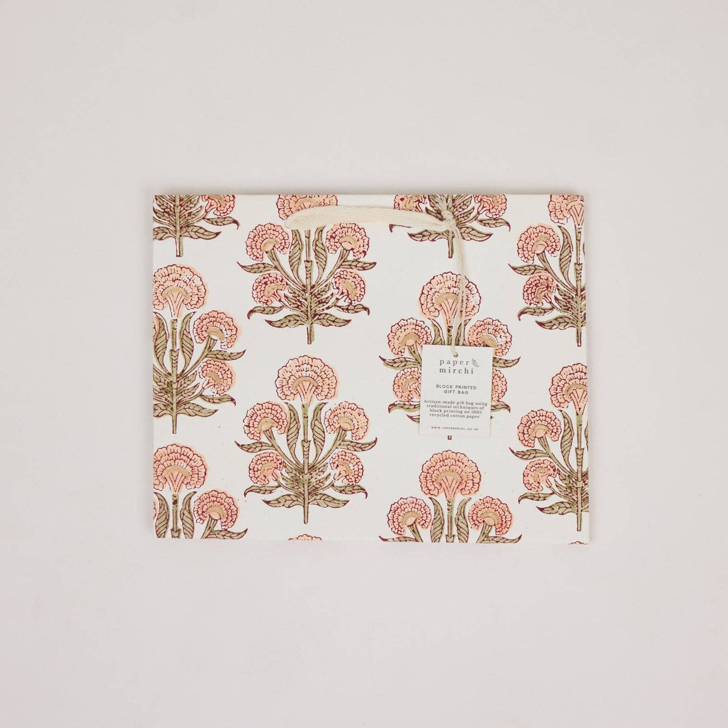 Block Printed Gift Bags (Medium) - Terracotta - Magnolia Lane co. Home + Garden + Gift