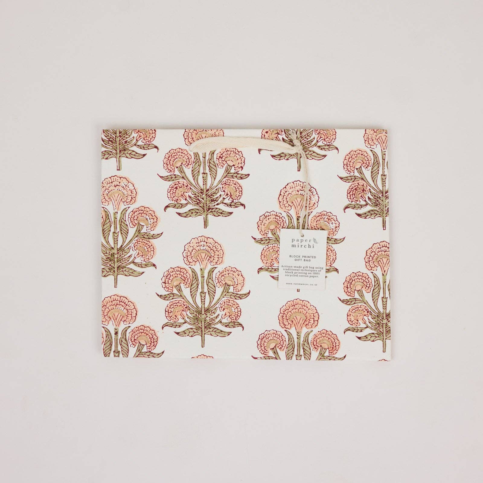 Block Printed Gift Bags (Medium) - Terracotta - Magnolia Lane co. Home + Garden + Gift