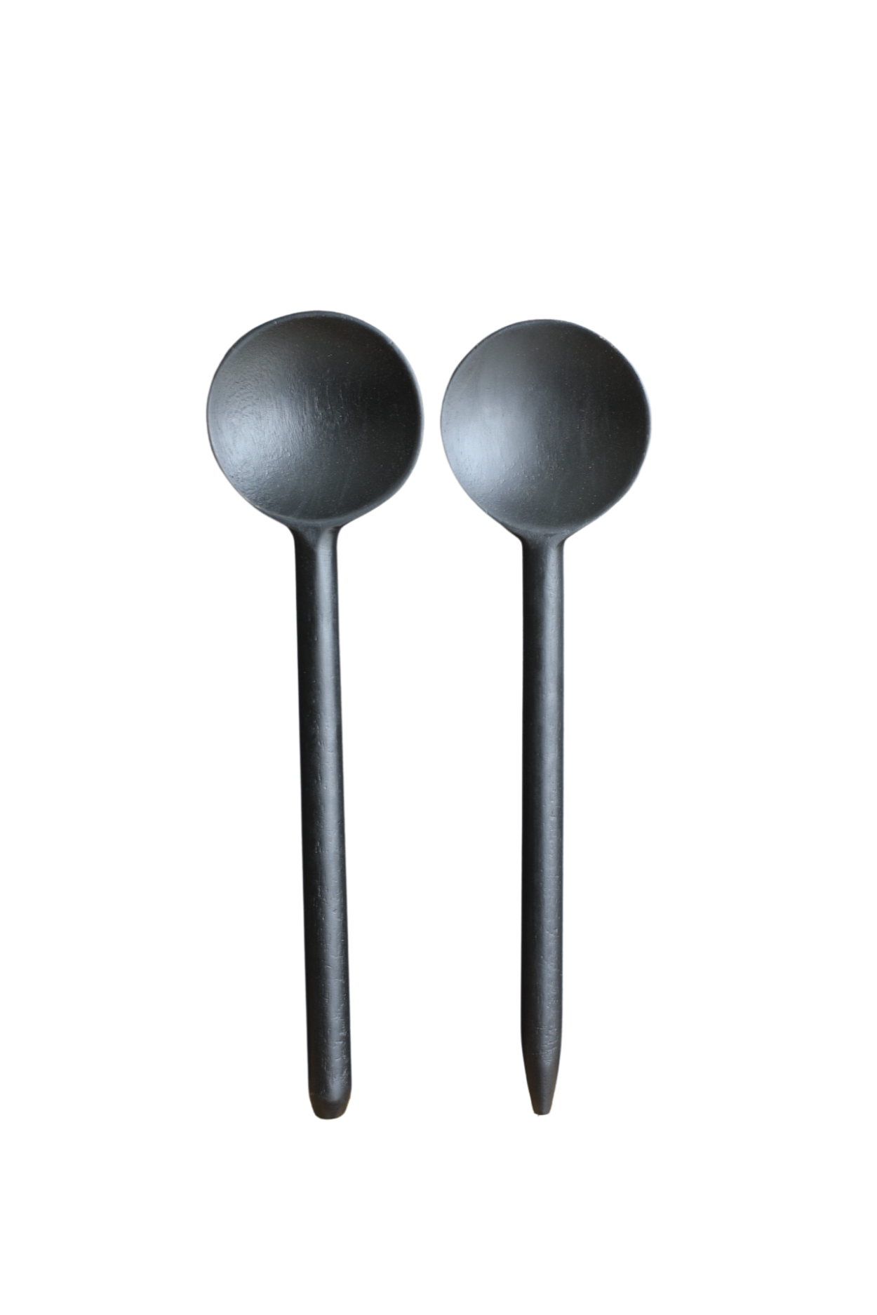 Hand Carved Mango Wood Spoons Black (set of 2)