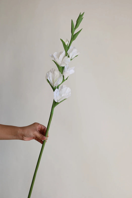 34.3" Real Touch Faux White Gladiolus Stems