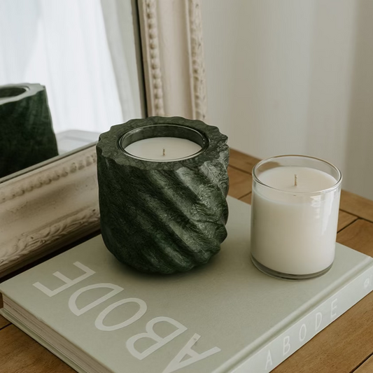 Emerald Green Marble Roped Vessel
