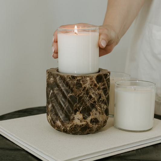 Brown Emperador Marble Roped Vessel