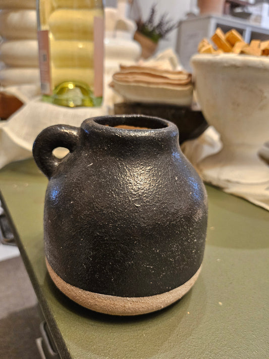 Black Artisan Dipped Vase small